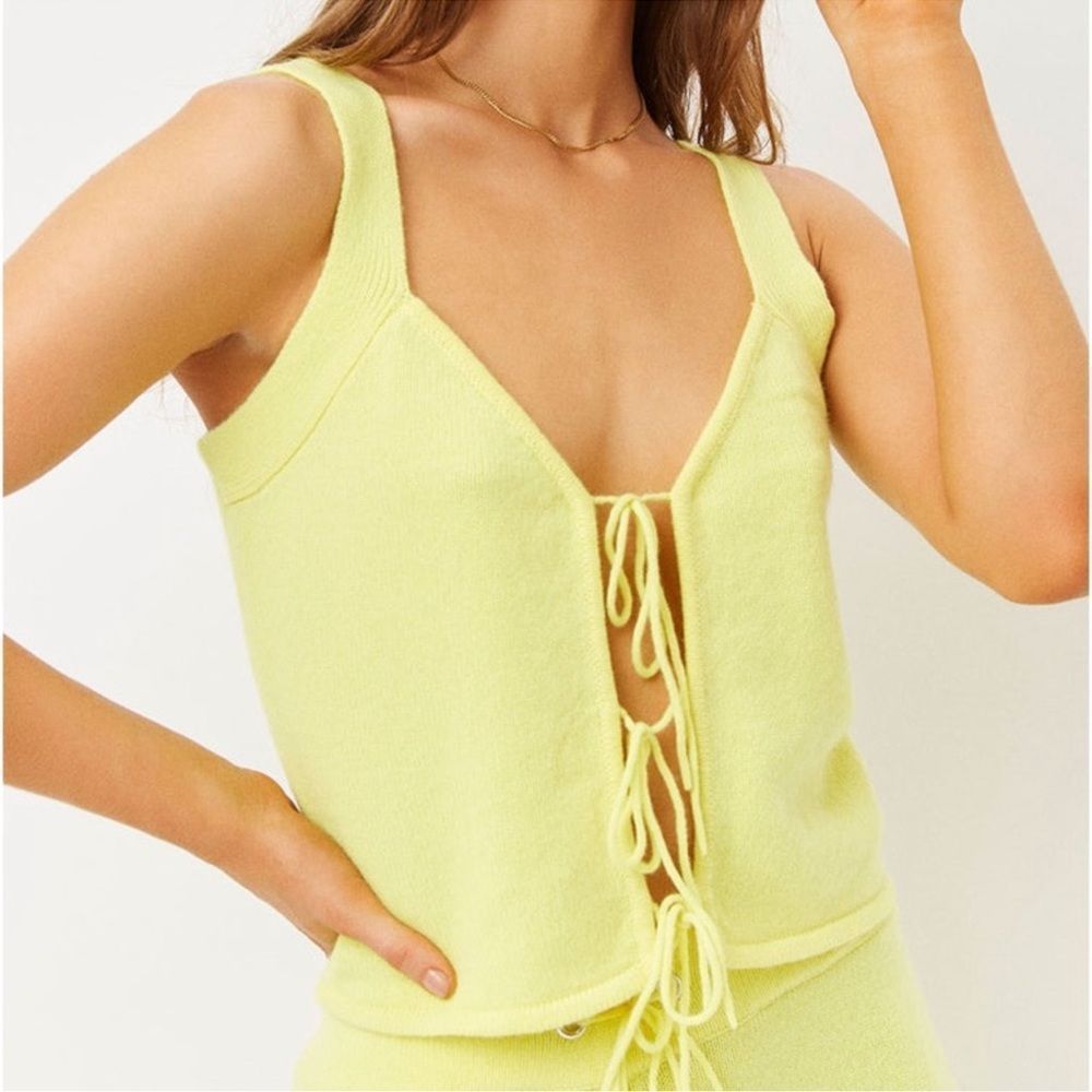Frankies Bikinis Abbot tie top Cashmere Tank small